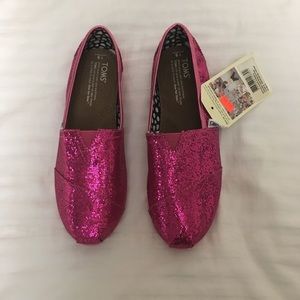 Toms Sparkly Hot Pink Classics